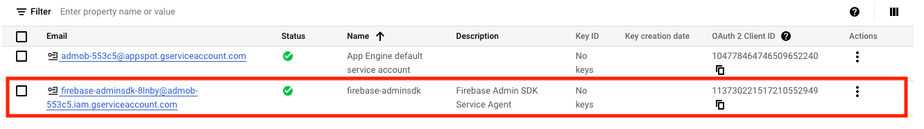 fcm-2：選擇firebase-adminsdk條目